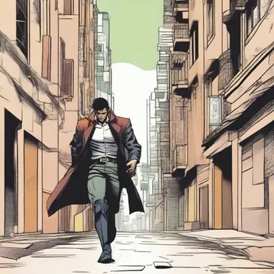 The comic book featured a thrilling adventure of a lone hero in ane urban setting.