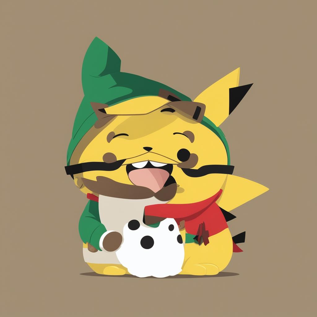 This is a high-quality digital art piece depicting a hybrid of Pikachu and a puppy dog as a South Park character