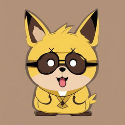 This is a high-quality digital art piece depicting a hybrid of Pikachu and a puppy dog as a South Park character