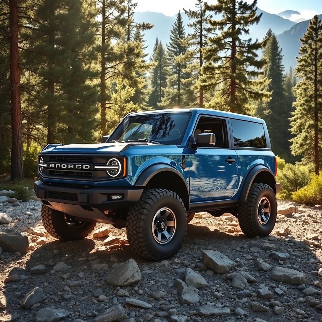 A rugged Ford Bronco SUV, showcasing its powerful design and off-road capabilities