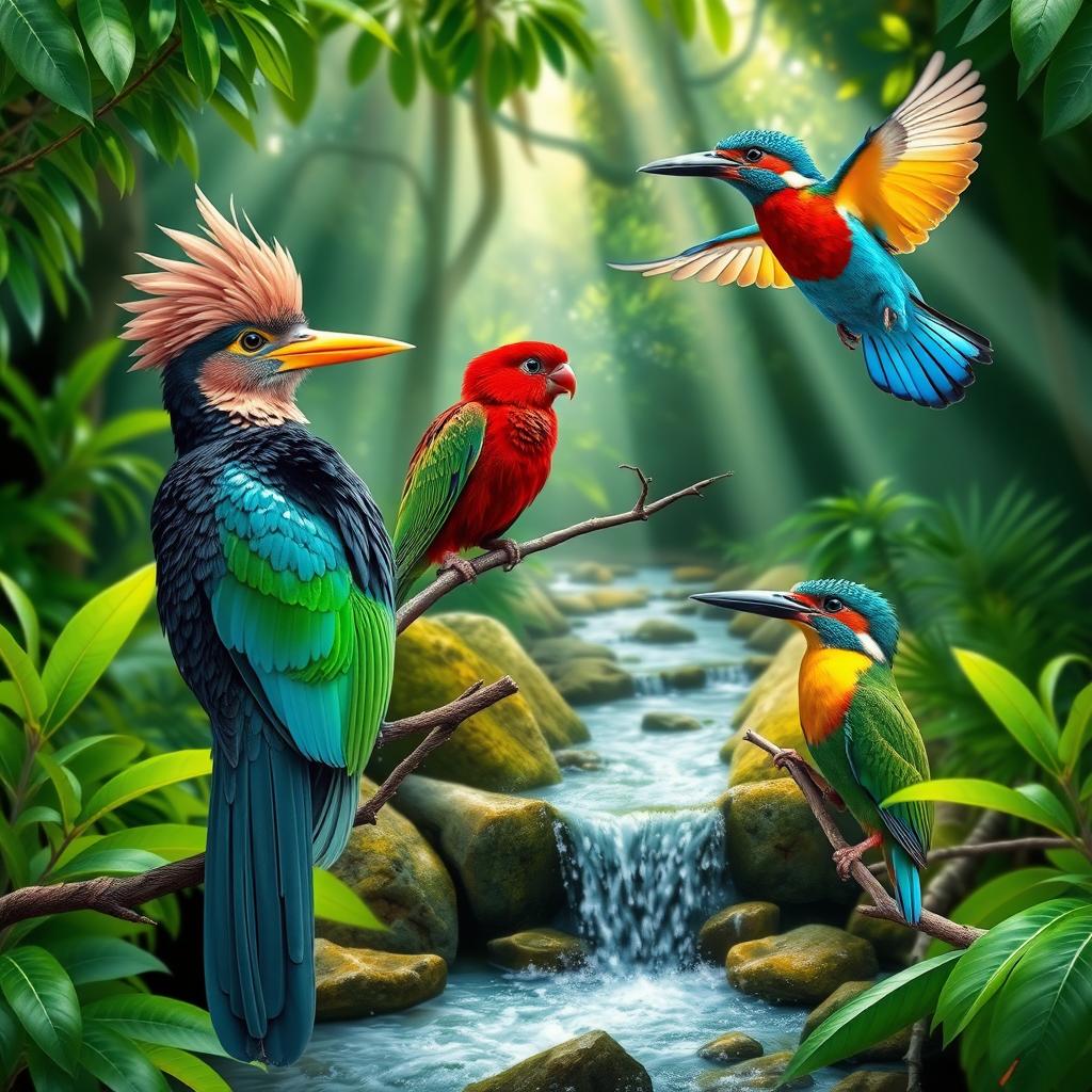 A stunning collection of various bird species found in Brunei, showcasing the rich biodiversity of the region