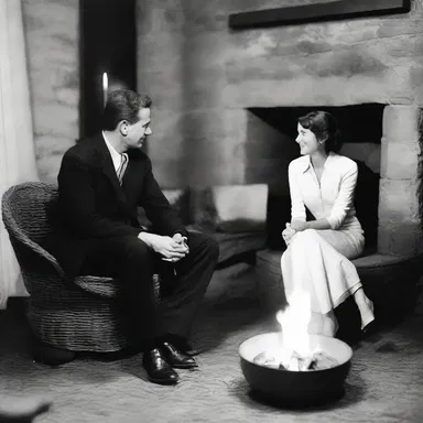 The couple sat by the fire, sharing wonderfully anecdotic stories from their early days of romance.