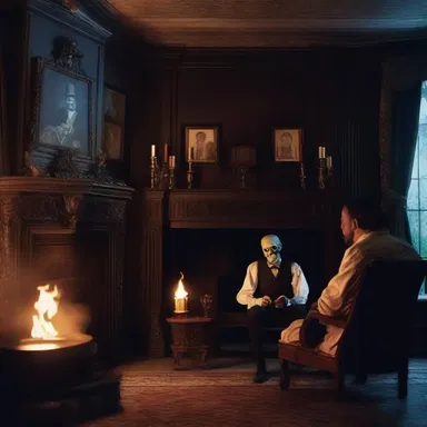 In the haunted mansion, the guests gathered around the fireplace, sharing chilling anecdotic tales of supernatural encounters.