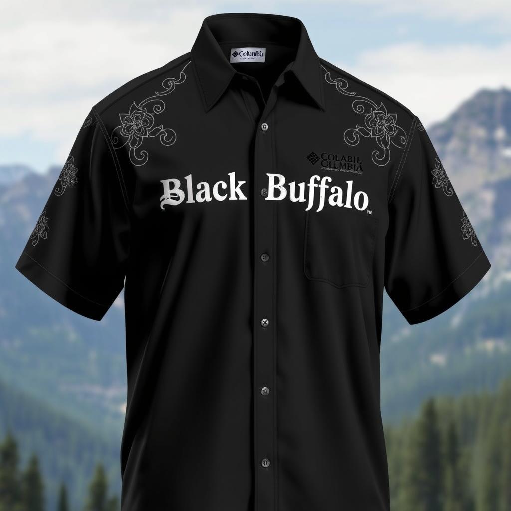 A stylish Columbia shirt specifically designed for a competitive team, featuring intricate embroidery