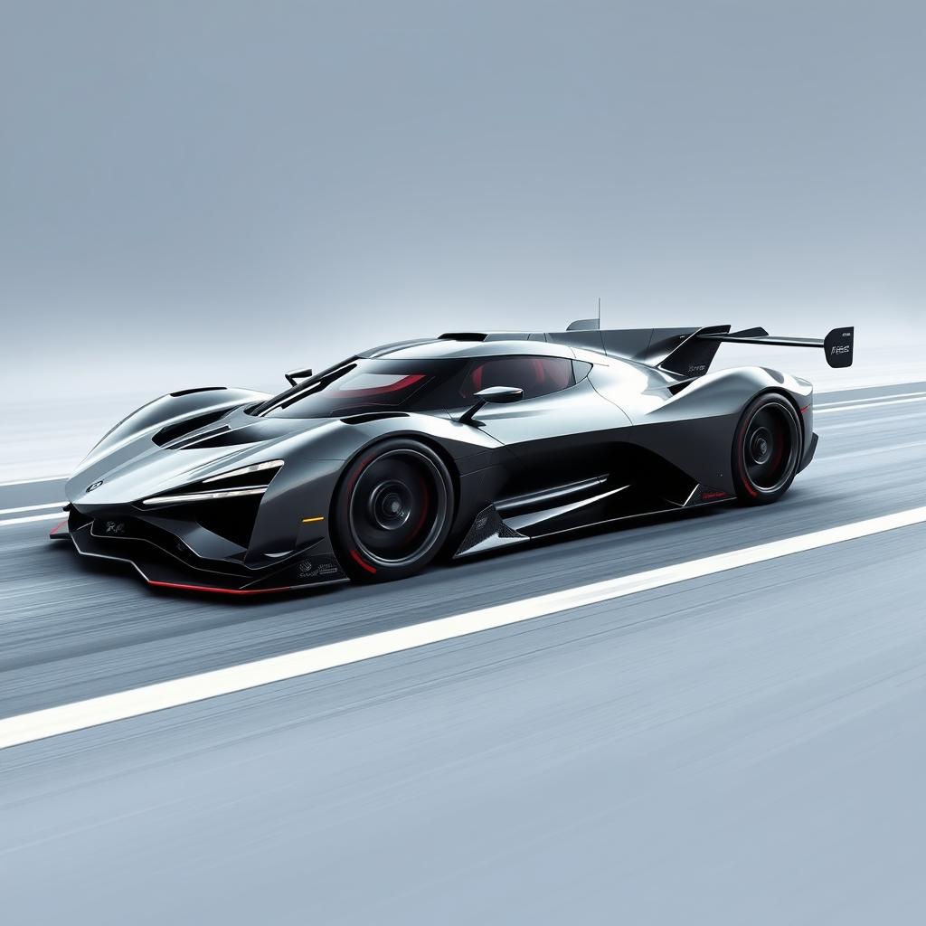 A fast, aerodynamic, futuristic hyper Le Mans car featuring a cutting-edge design that emphasizes realism and high performance