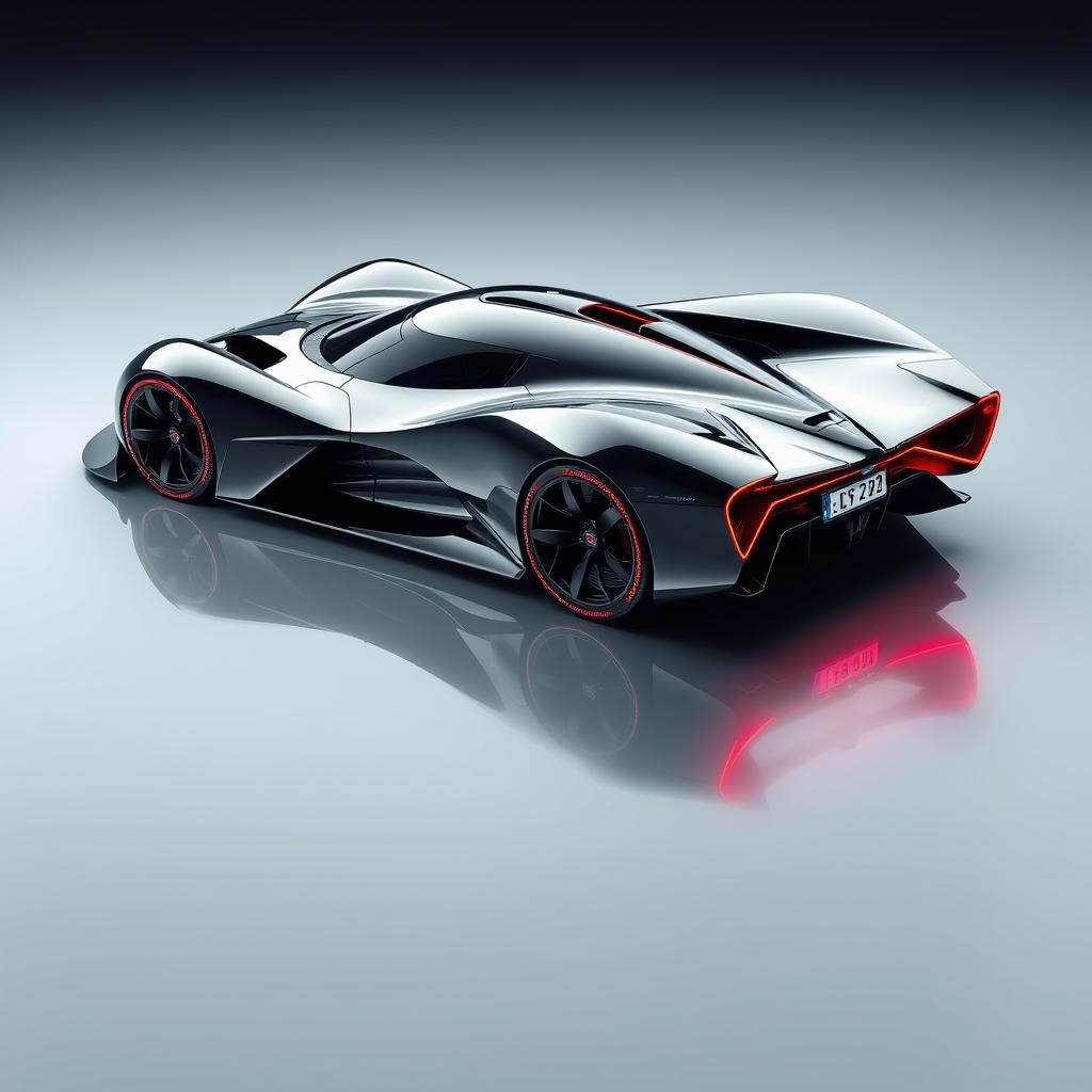 A fast, aerodynamic futuristic hyper Le Mans car showcasing cutting-edge design