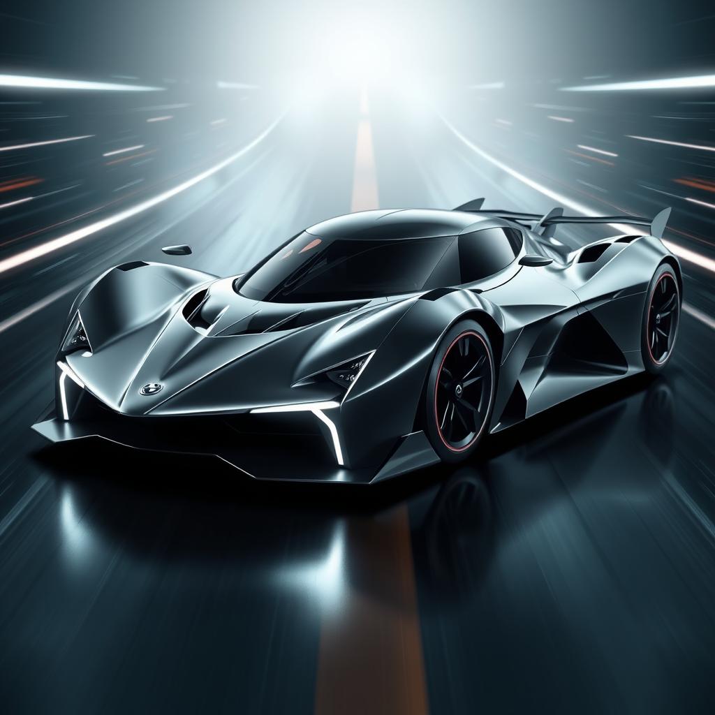 A futuristic hyper Le Mans car designed for high performance, featuring an aerodynamic and cutting-edge design