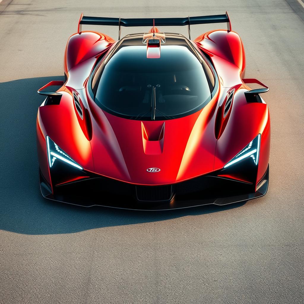 A stunning futuristic hyper Le Mans race car featuring an advanced aerodynamic design