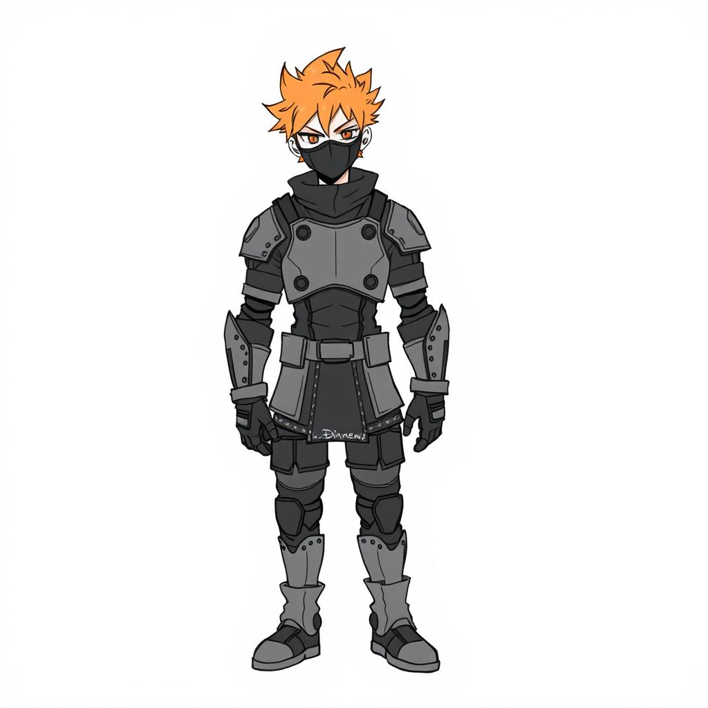 A 2D simple drawing in black and white featuring a character named Axel