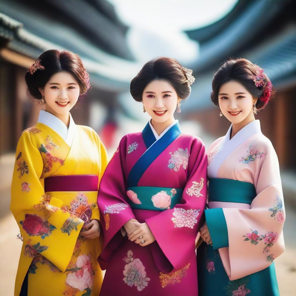 A high-quality photograph capturing the radiant beauty of Korean women