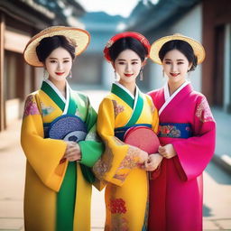 A high-quality photograph capturing the radiant beauty of Korean women