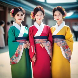 A high-quality photograph capturing the radiant beauty of Korean women