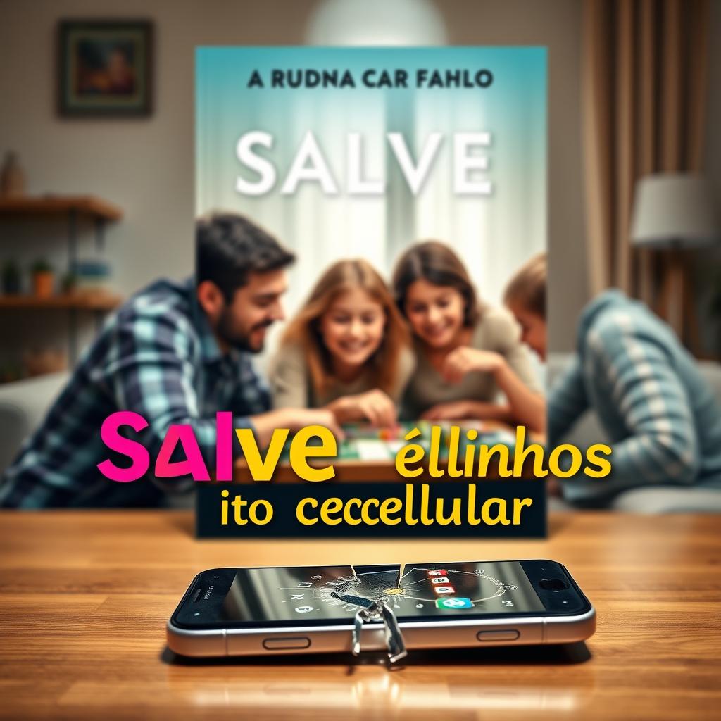 A realistic e-book cover featuring a family joyfully playing a board game together