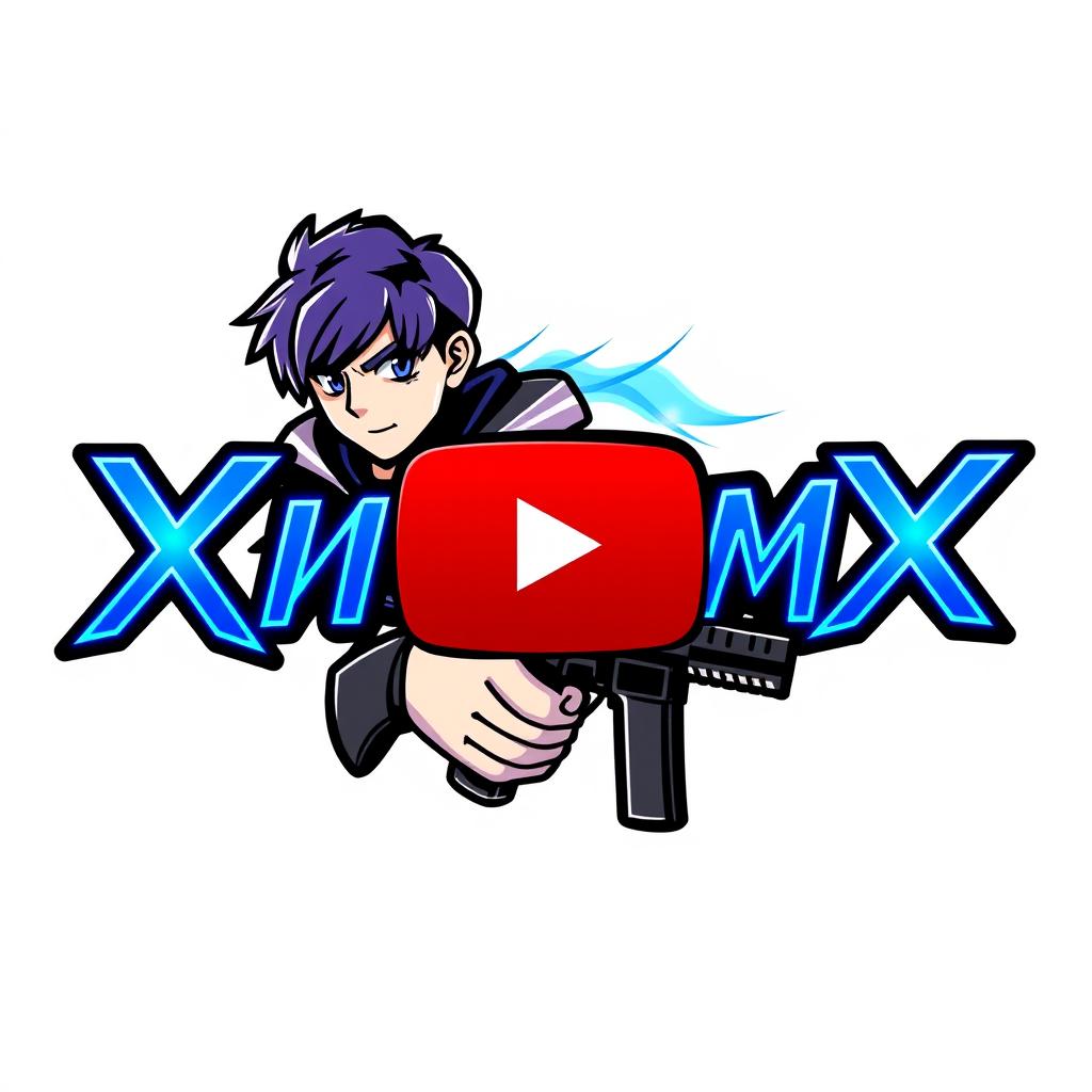 A visually striking logo for a game featuring the name "XnenemX" in a sleek, futuristic font colored in neon blue