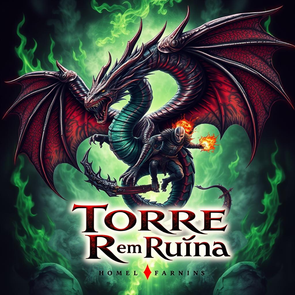 A captivating fantasy book cover featuring majestic dragons intertwined with fierce warriors possessing superpowers