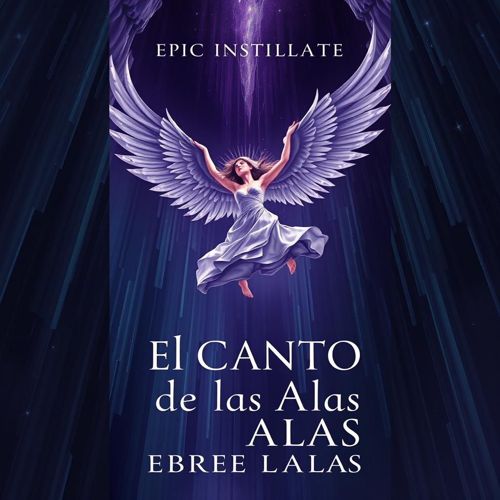 An epic fantasy book cover for the third installment titled 'El Canto de las Alas'