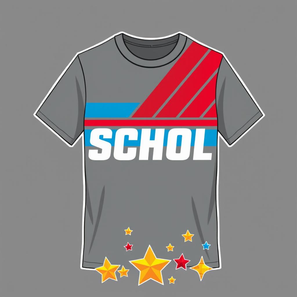 A powerful school t-shirt design featuring a gray base color