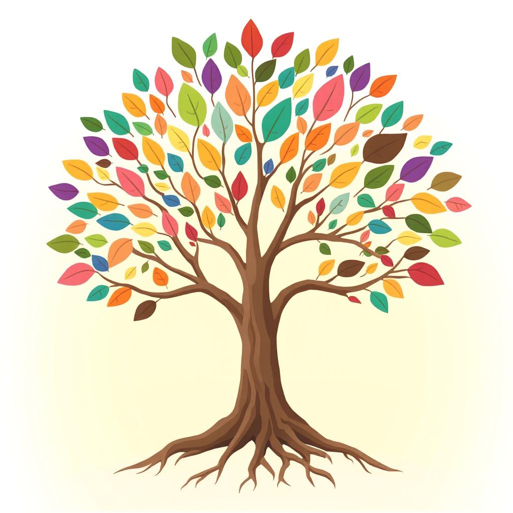 A symbolic illustration of a tree representing growth and fundamental values that act as its roots