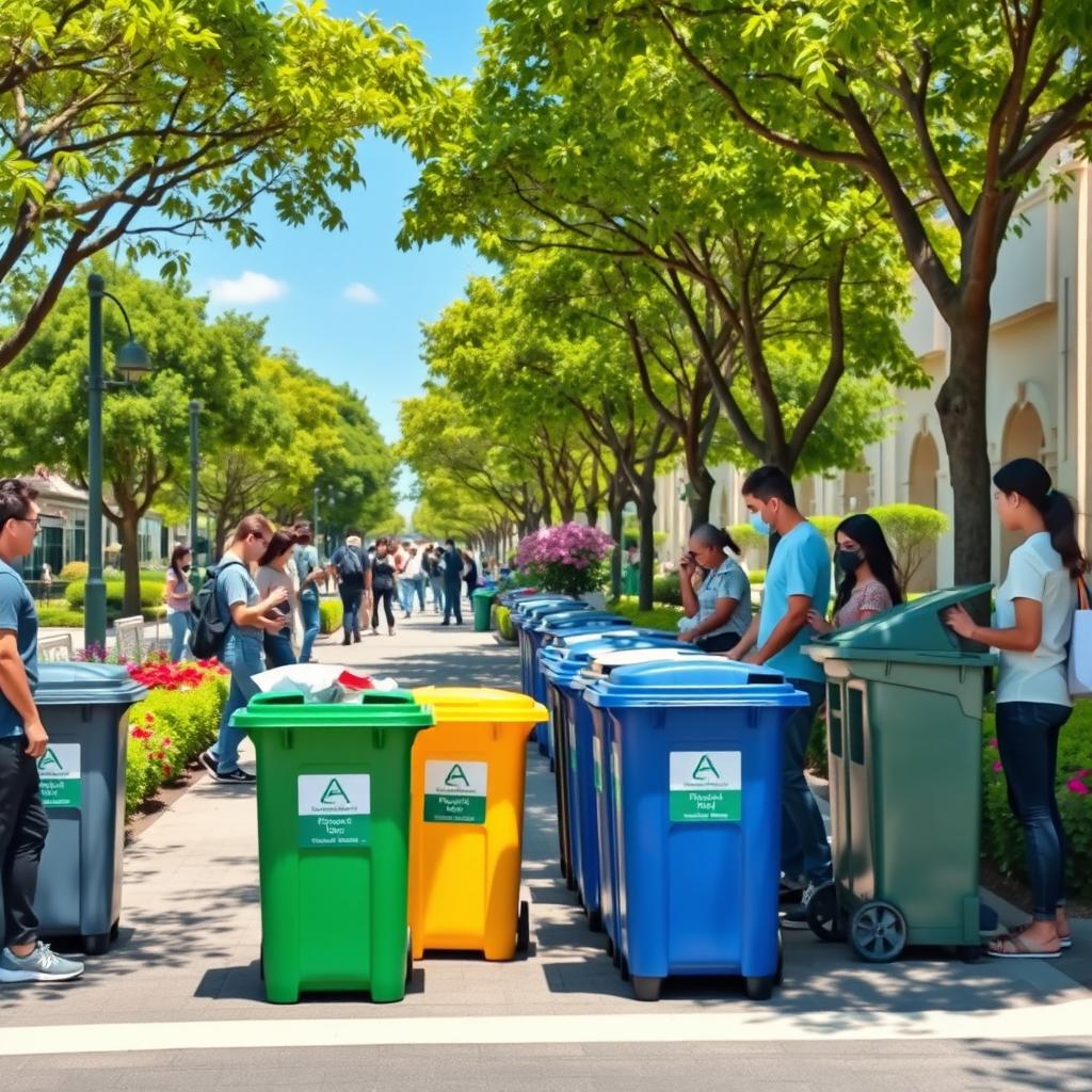 An educational and inspiring scene promoting environmental responsibility and cleanliness