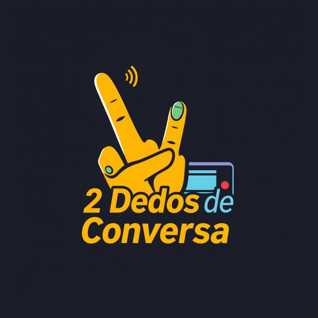 A modern, professional logo design featuring two fingers symbolizing conversation, combined with elements of a radio and a microphone