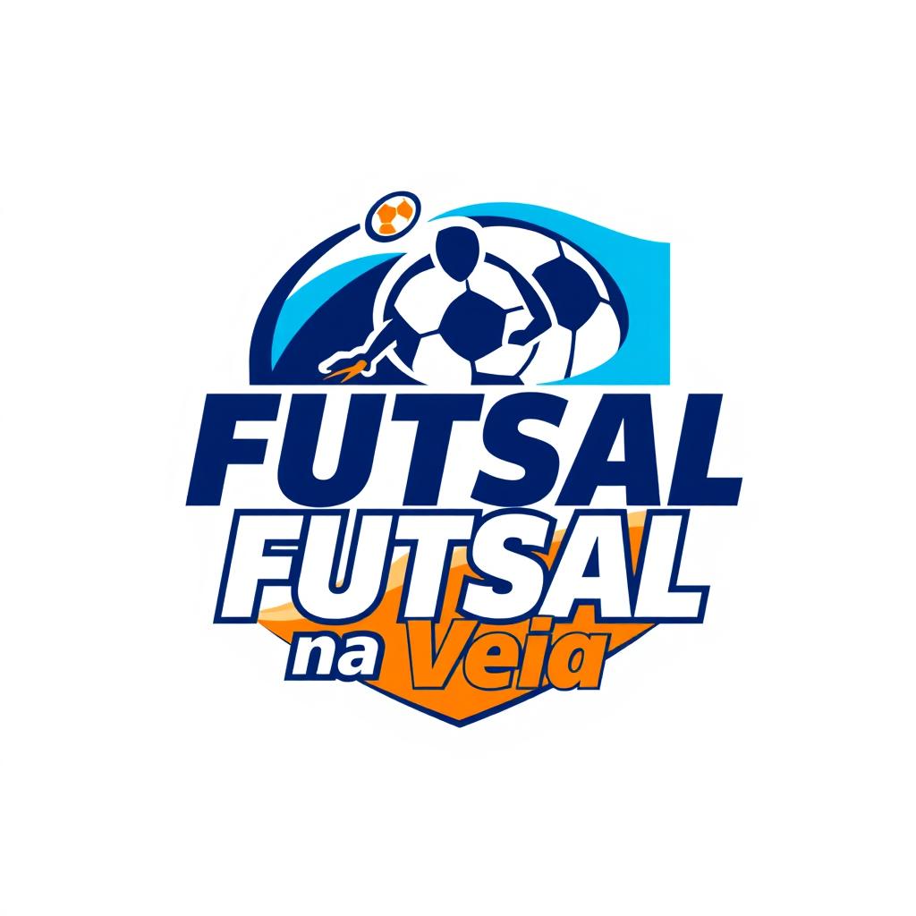A modern and professional logo design for FUTSAL, featuring the text 'Futsal na Veia'