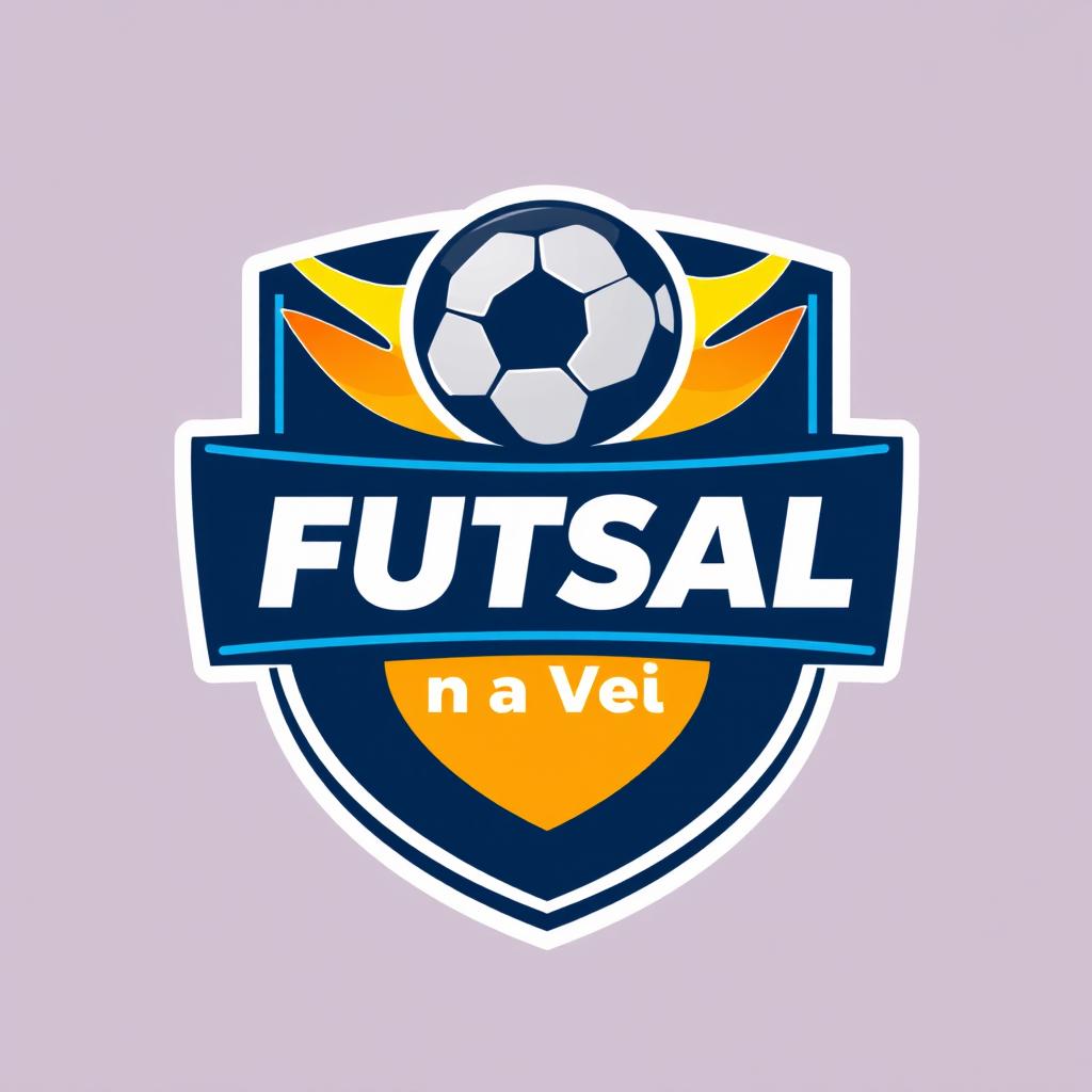 A modern and professional logo design for FUTSAL featuring the text 'Futsal na Veia'