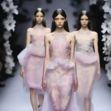 The avant-garde designer incorporated delicate anemone patterns into his latest collection.