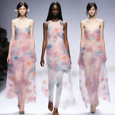 The avant-garde designer incorporated delicate anemone patterns into his latest collection.