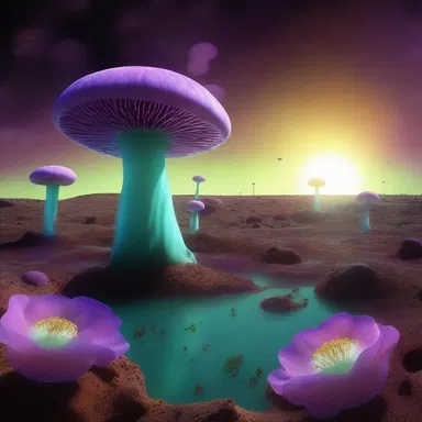 In the distant future, astronauts discovered an alien planet with floating anemones that emitted an ethereal glow.