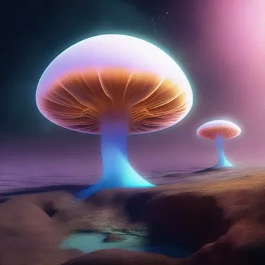 In the distant future, astronauts discovered an alien planet with floating anemones that emitted an ethereal glow.