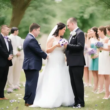 The couple exchanged anemone-themed wedding vows, promising eternal love and devotion.