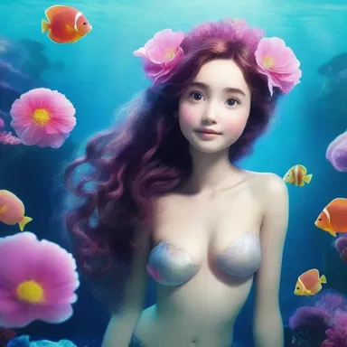 In the underwater movie, the protagonist's love interest was a mystical mermaid adorned with anemones.
