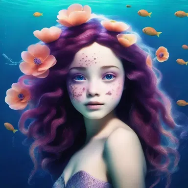 In the underwater movie, the protagonist's love interest was a mystical mermaid adorned with anemones.
