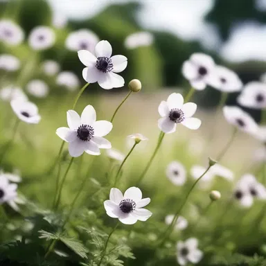 As the protagonist walked through the anime-inspired garden, delicate anemones swayed gently in the breeze, creating a picturesque scene.