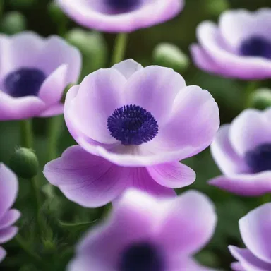 In the poetic novel, the protagonist compared the delicate beauty of his beloved's eyes to that of anemone flowers in full bloom.