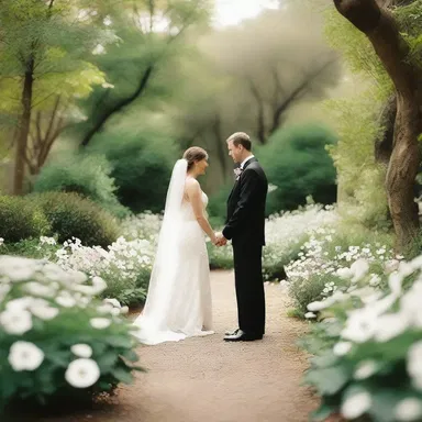 The couple exchanged vows in a picturesque garden, surrounded by anemones as a symbol of their everlasting love.