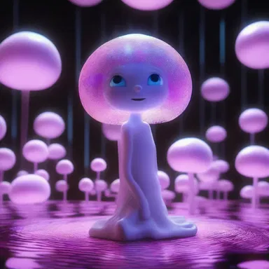 In the visually stunning film, a character's emotions were conveyed through anemone-shaped holograms floating around them.
