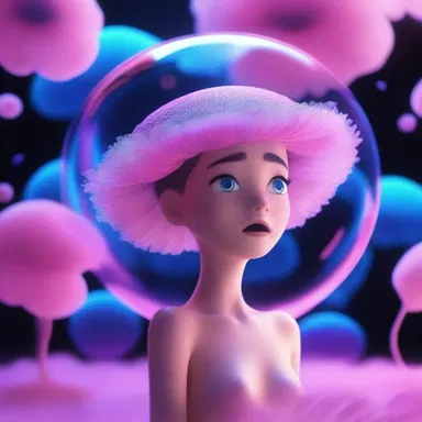 In the visually stunning film, a character's emotions were conveyed through anemone-shaped holograms floating around them.