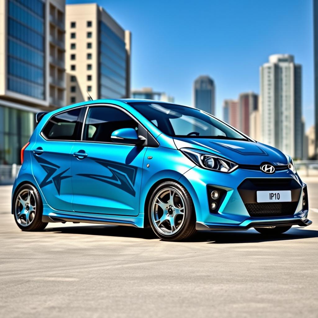 A customized Hyundai i10, showcasing a sleek and sporty design