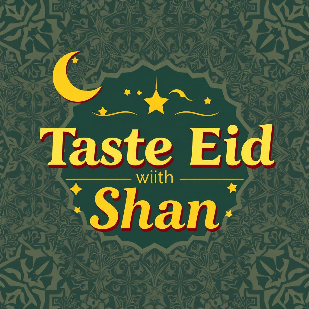 A visually appealing textual lockup design featuring the phrase 'Taste Eid with Shan'