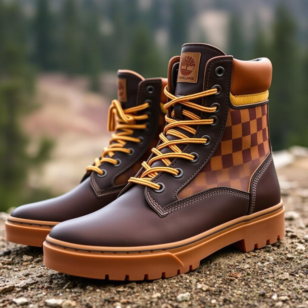 An innovative pair of boots resulting from the collaboration between Vans and Timberland, merging the classic skate style of Vans with Timberland's rugged outdoor functionality