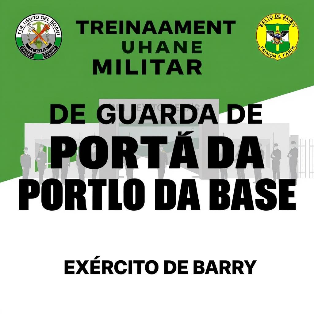 A military training announcement poster for the Gate Guard Training at the Army Base of Barry
