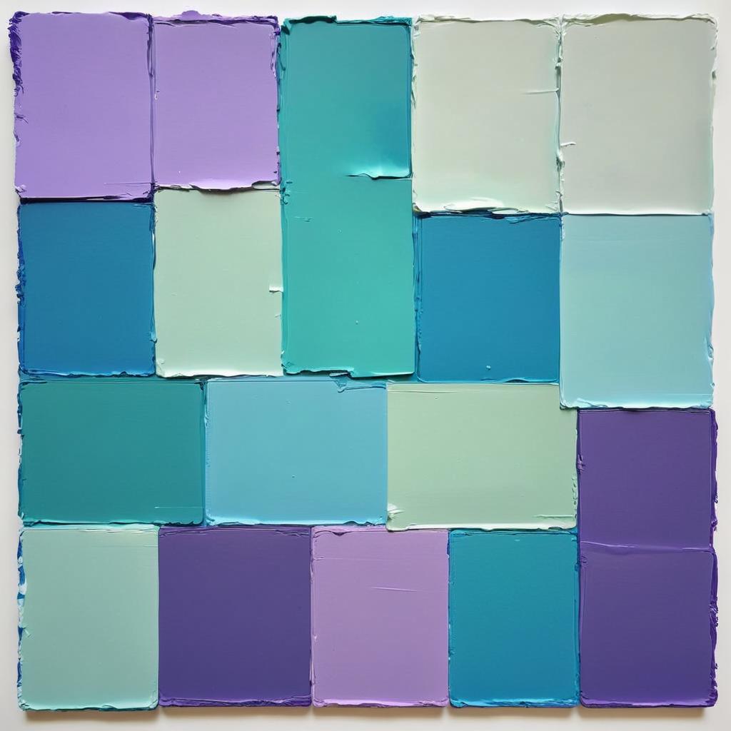 do more, and add some even darker pallets. make a few more, and allow the color patches to touch each other. there does not need to be such a defined line, perhaps as if the colors are very slightly melting into each other