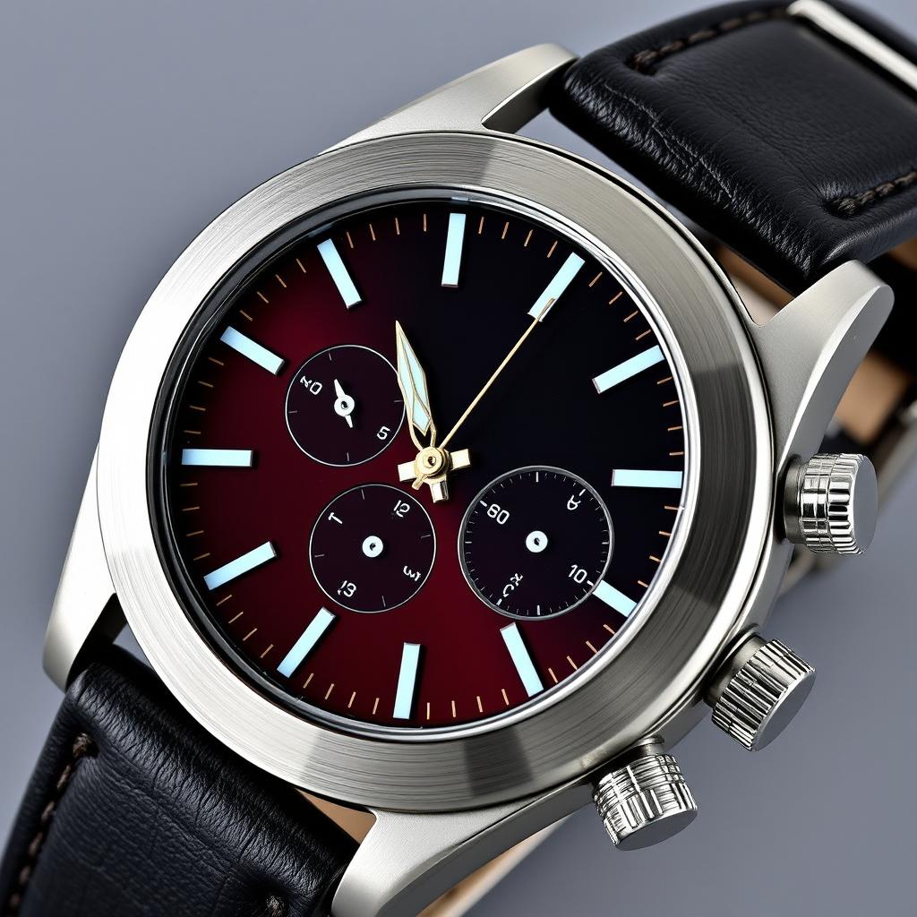 A sleek, modern watch face featuring a stopwatch function prominently displayed