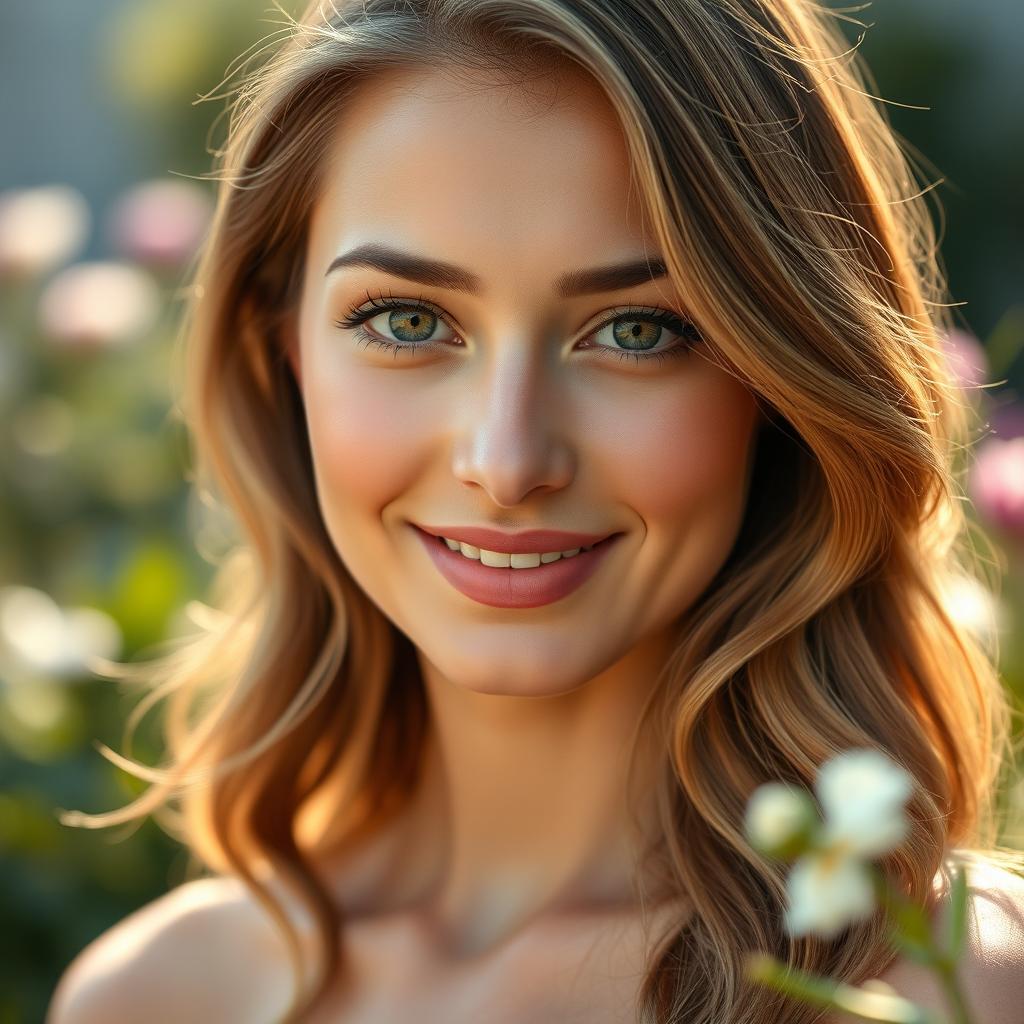 A beautiful portrait of a woman with natural features