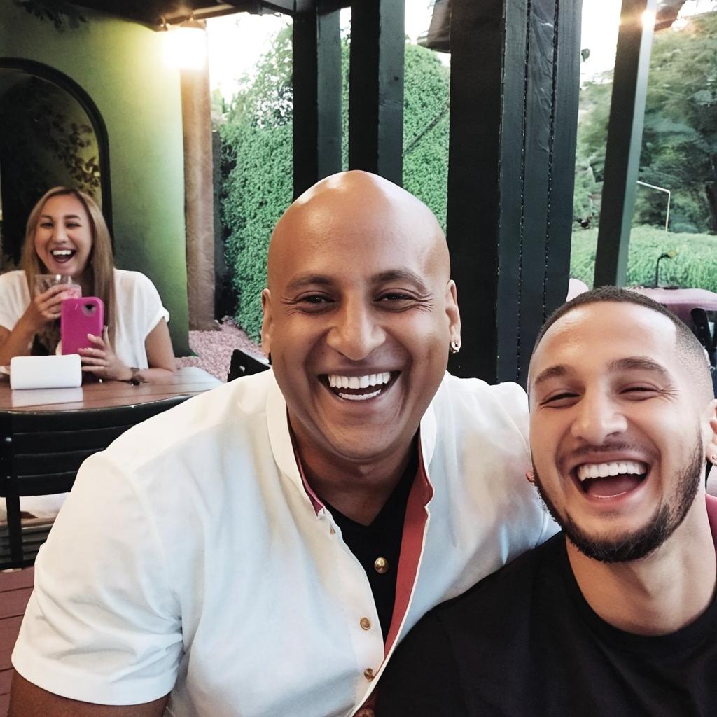 create best friend outside laughing