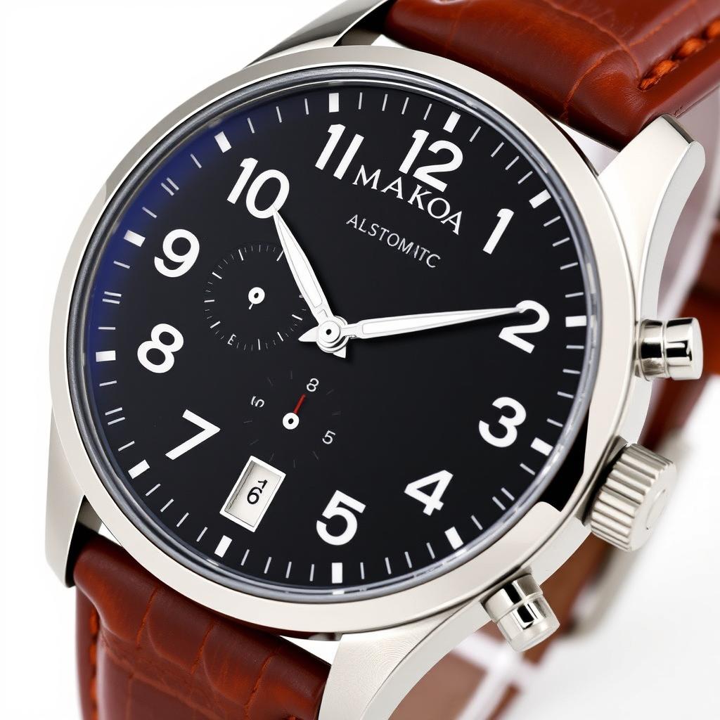 An exquisite automatic mechanical wrist watch featuring a 45 millimeter stainless steel case
