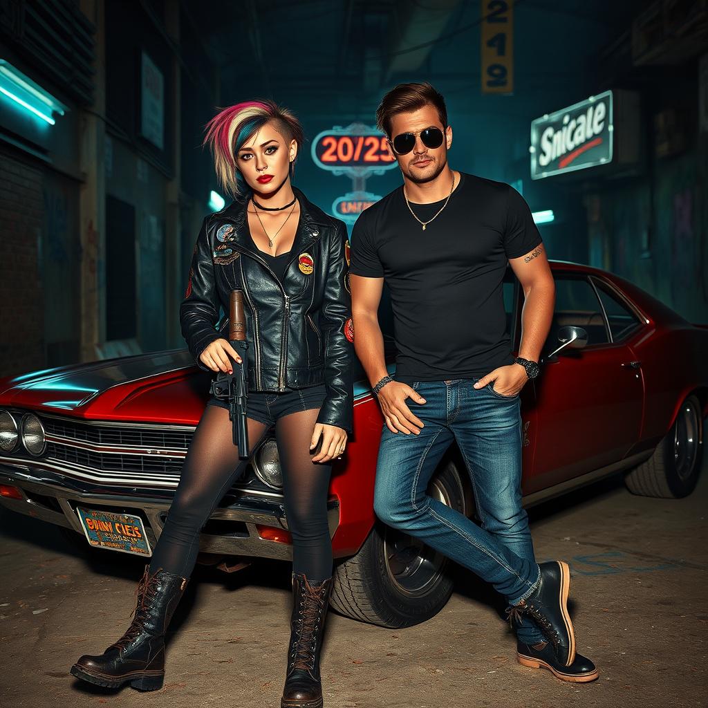 A dark and edgy reinterpretation of Bonnie and Clyde set in the year 2025