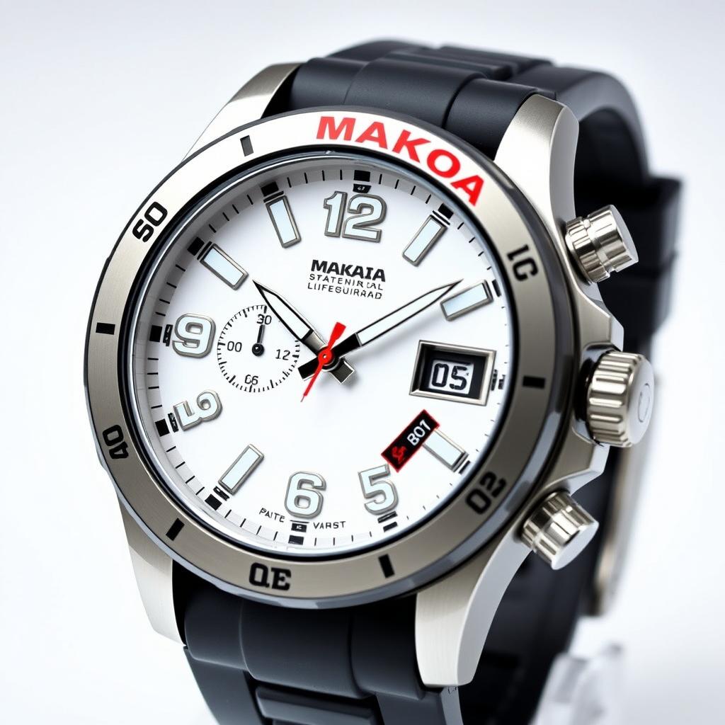 An automatic mechanical wristwatch designed for a lifeguard, featuring a robust 45-millimeter stainless steel case