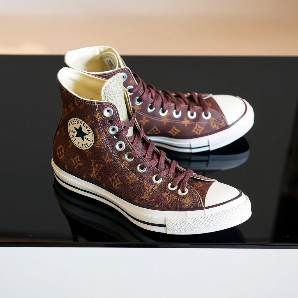 A pair of Converse Chuck 70 sneakers designed in collaboration with Louis Vuitton
